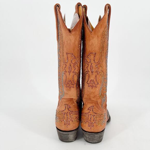Old Gringo Mango Orange Eagle Swarovski Crystal Western Cowgirl Boot size 7.5 - Picture 8 of 11